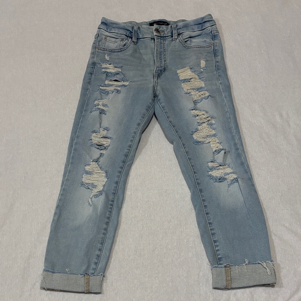 Aeropostale Distressed High Rise Curvy Jegging Ankle Jeans